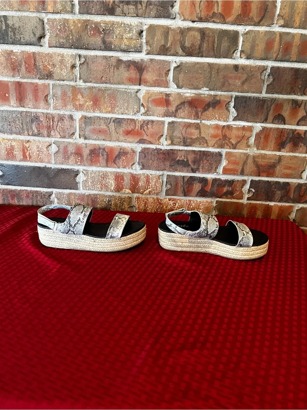 Pazzle espadrilles womens slingback flat form gladiator sandal snake Size:7.5